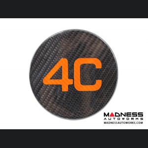 Alfa Romeo 4C Carbon Fiber Fuel Door - 4C Logo in Orange